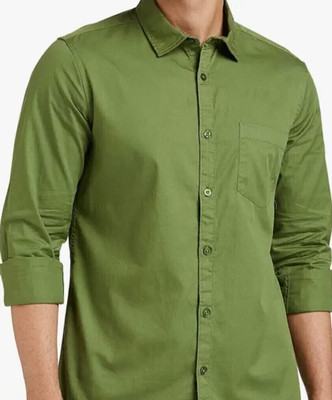 bbrother Men Checkered Casual Light Green Shirt