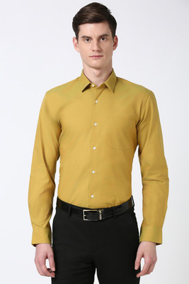 PETER ENGLAND Men Solid Formal Yellow Shirt