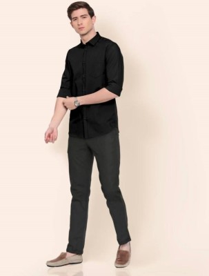 Mihit Lifestyles Men Solid Casual Black Shirt