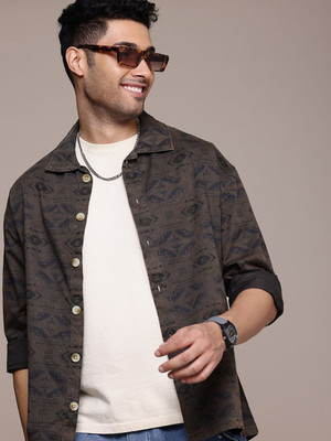 WROGN Men Printed Casual Green Shirt