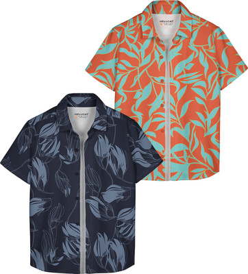 Hellcat Boys Printed Casual Multicolor Shirt(Pack of 2)