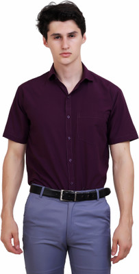 Appel Touch Men Solid Formal Purple Shirt