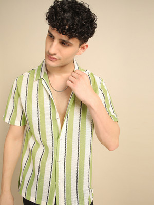 Voroxy Men Striped Casual Multicolor Shirt