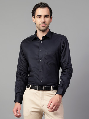 CANTABIL Men Solid Formal Dark Blue Shirt
