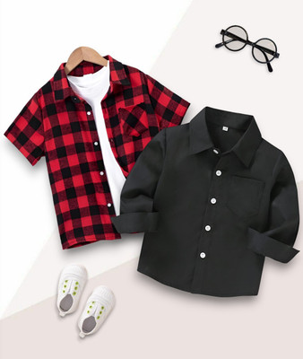 KIDGARB Boys Printed Casual Multicolor Shirt(Pack of 2)