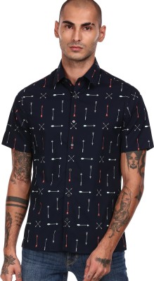 Arrow Newyork Men Printed Formal Blue Shirt