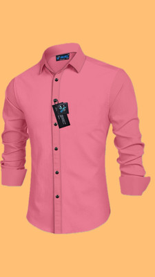 ALVIN ENTERPRISE Men Solid Casual Pink Shirt
