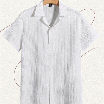 SHIRTWALA Men Solid Casual White Shirt