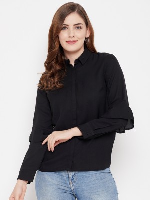 Matvin Fashions Women Solid Casual Black Shirt