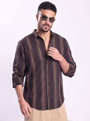 Bene Kleed Men Printed Casual Brown Shirt