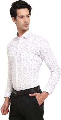 V-MART Men Printed Formal White, Green Shirt