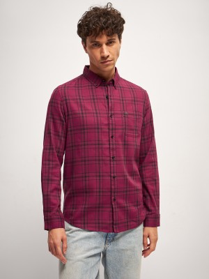 THE BEAR HOUSE Men Checkered Casual Red Shirt