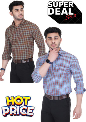Arthz Fashion Trend Men Checkered Casual Multicolor Shirt