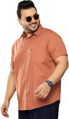THOMAS SCOTT Men Solid Casual Orange Shirt