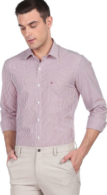 ARROW Men Striped Formal Red Shirt