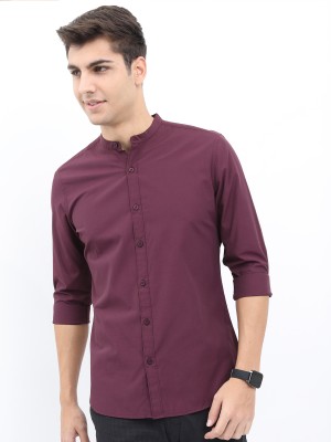 KETCH Men Solid Casual Purple Shirt