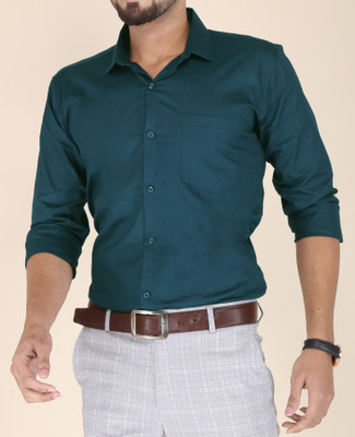 EVIQE Men Solid Formal Dark Blue Shirt