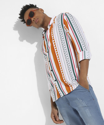 CAMPUS SUTRA Men Striped Casual Multicolor Shirt