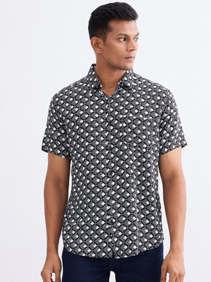 Spykar Men Printed Casual Black Shirt