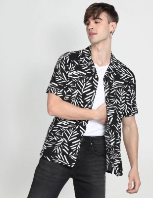 FLYING MACHINE Men Printed Casual Black, White Shirt