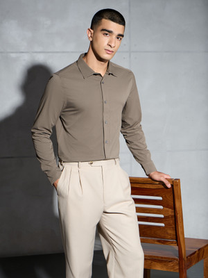 TECHNOSPORT Men Solid Casual Brown Shirt