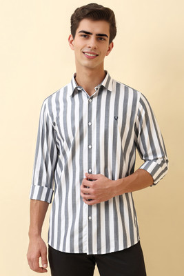 Allen Solly Men Striped Casual Dark Blue, White Shirt