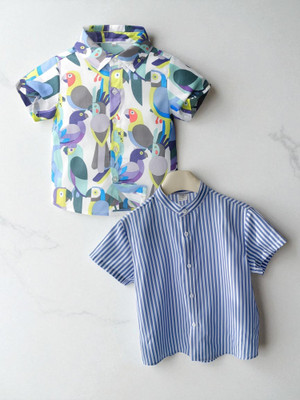 KIDOOZA Boys Printed Casual Multicolor Shirt(Pack of 2)