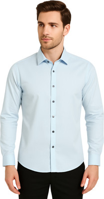 Urban Archer Men Solid Formal Light Blue Shirt