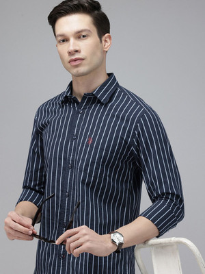 U.S. POLO ASSN. Men Solid Casual Blue Shirt