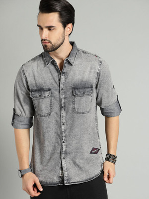 Roadster Men Solid Casual Black Shirt