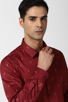 PETER ENGLAND Men Printed Formal Red Shirt