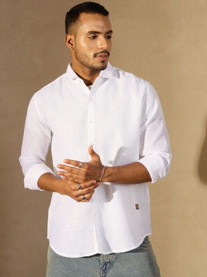 DENNISON Men Solid Casual White Shirt