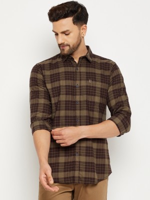 DUKE Men Checkered Casual Brown, Maroon Shirt