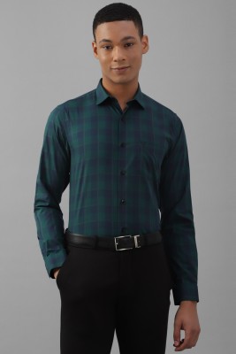 Allen Solly Men Checkered Formal Green Shirt