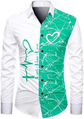 AviraEnterprise Men Printed Casual Green Shirt