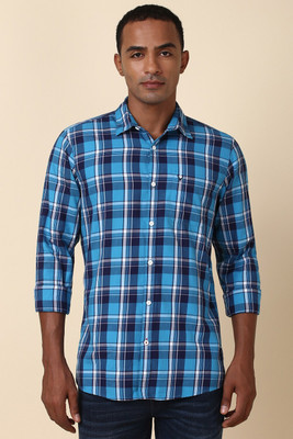 Allen Solly Men Checkered Casual Blue Shirt
