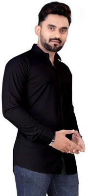 ALVIN ENTERPRISE Men Solid Casual Black Shirt