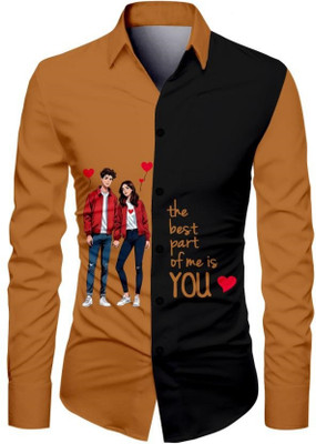 JRKENTERPRISE Men Printed Casual Brown Shirt
