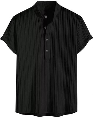 METRONAUT Men Self Design Casual Black Shirt