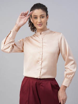 SENGROW Women Solid Formal Pink Shirt