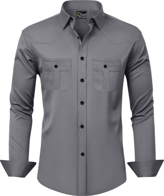 IKON FASHION Men Solid Casual Grey Shirt