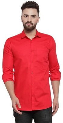 Modernity Men Solid Casual Red Shirt