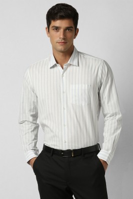 PETER ENGLAND Men Striped Formal White Shirt