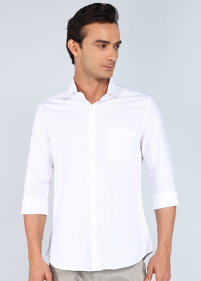 INTEGRITI Men Solid Casual White Shirt