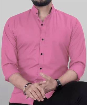 snkv trend Men Solid Casual Pink Shirt