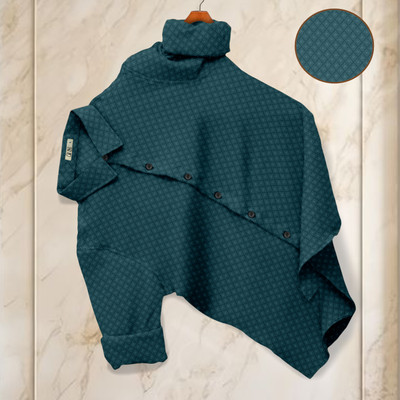 Nofilter Men Self Design Casual Dark Green Shirt