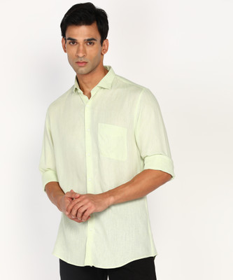 PETER ENGLAND Men Self Design Formal Yellow Shirt