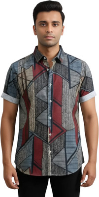 Jeny Trends Men Printed Casual Grey Shirt
