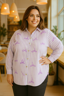ClassyLooks Women Striped, Printed Casual Multicolor Shirt