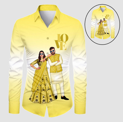 JRKENTERPRISE Men Printed Casual Yellow Shirt